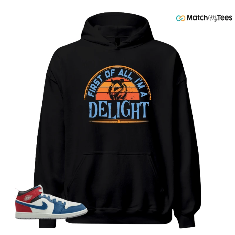 NIKE JORDAN 1 MID TRUE BLUE VARSITY RED (PS) SNEAKER Matching Tees hoodie