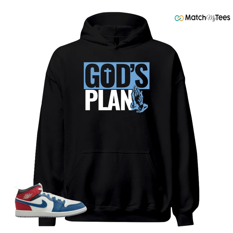 NIKE JORDAN 1 MID TRUE BLUE VARSITY RED (PS) SNEAKER Matching Tees hoodie