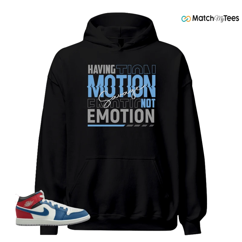 NIKE JORDAN 1 MID TRUE BLUE VARSITY RED (PS) SNEAKER Matching Tees hoodie