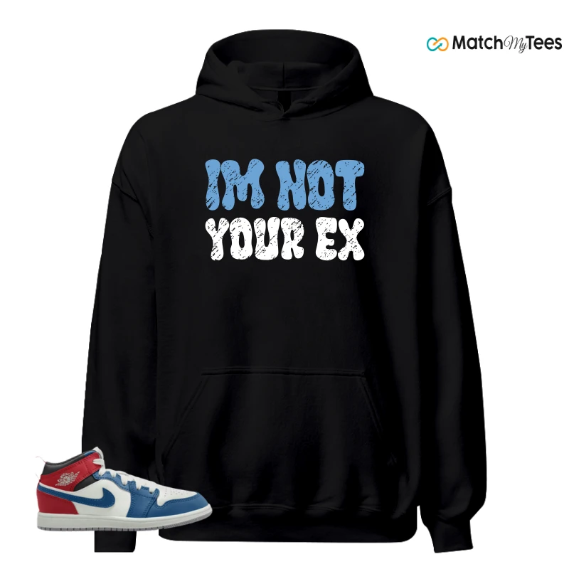 NIKE JORDAN 1 MID TRUE BLUE VARSITY RED (PS) SNEAKER Matching Tees hoodie