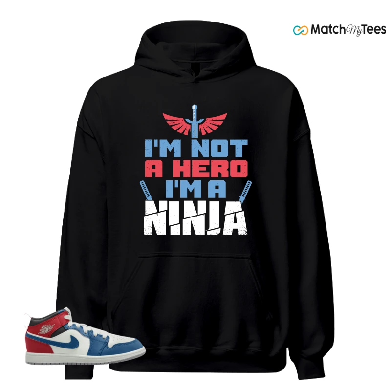 NIKE JORDAN 1 MID TRUE BLUE VARSITY RED (PS) SNEAKER Matching Tees hoodie