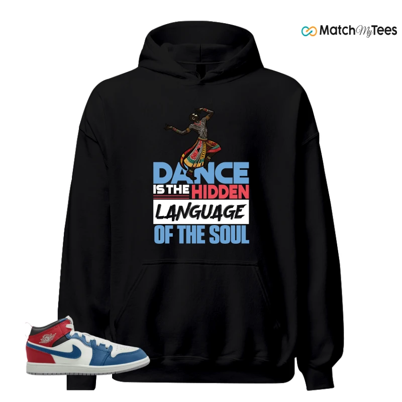 NIKE JORDAN 1 MID TRUE BLUE VARSITY RED (PS) SNEAKER Matching Tees hoodie