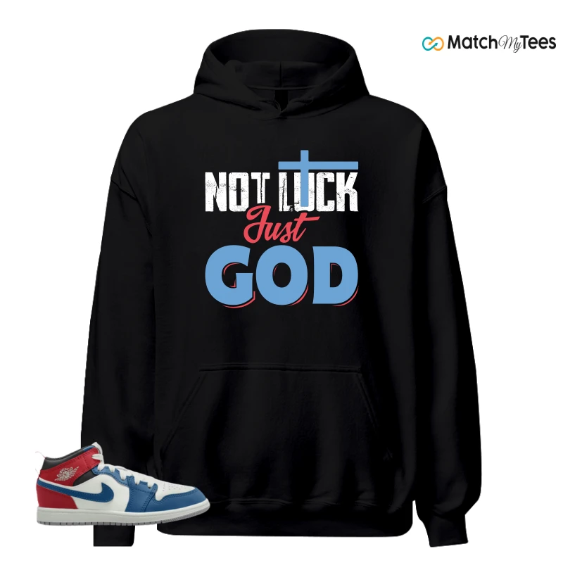NIKE JORDAN 1 MID TRUE BLUE VARSITY RED (PS) SNEAKER Matching Tees hoodie