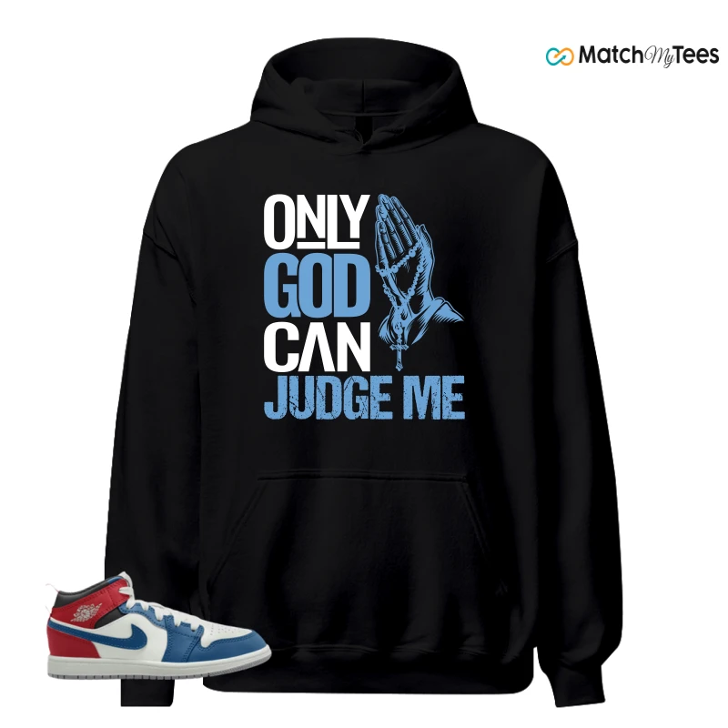 NIKE JORDAN 1 MID TRUE BLUE VARSITY RED (PS) SNEAKER Matching Tees hoodie