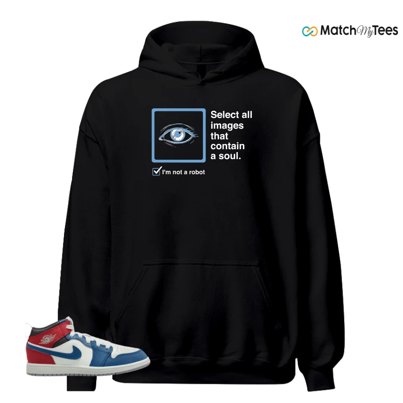 NIKE JORDAN 1 MID TRUE BLUE VARSITY RED (PS) SNEAKER Matching Tees hoodie