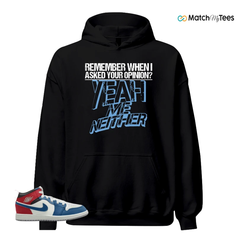 NIKE JORDAN 1 MID TRUE BLUE VARSITY RED (PS) SNEAKER Matching Tees hoodie