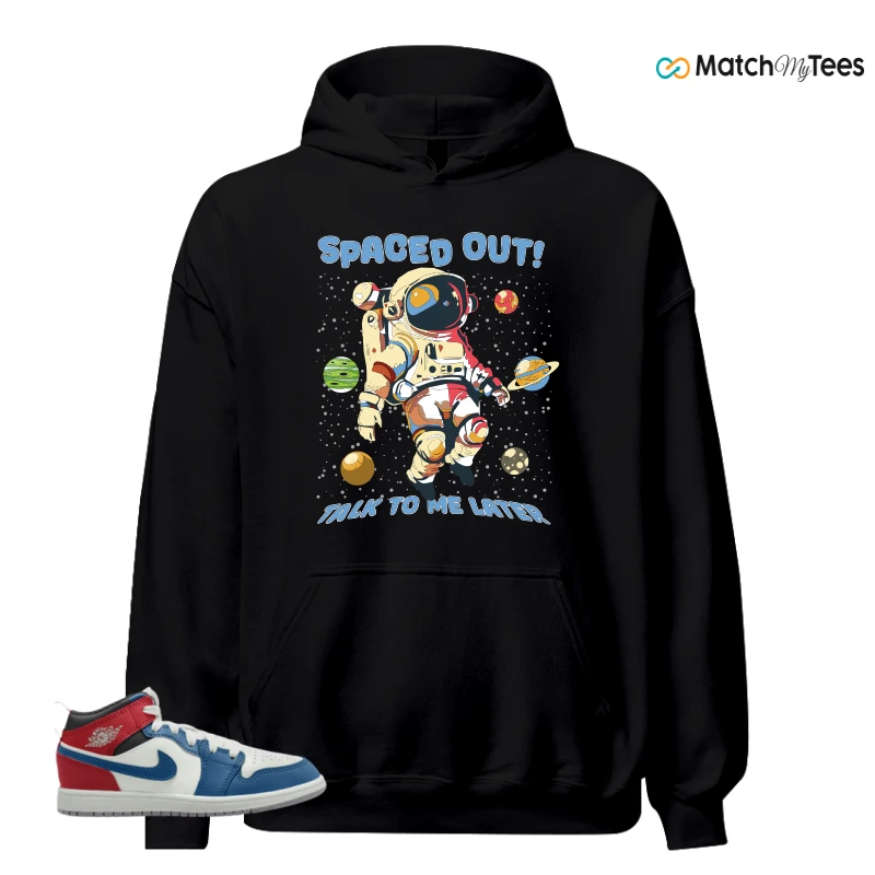 NIKE JORDAN 1 MID TRUE BLUE VARSITY RED (PS) SNEAKER Matching Tees hoodie