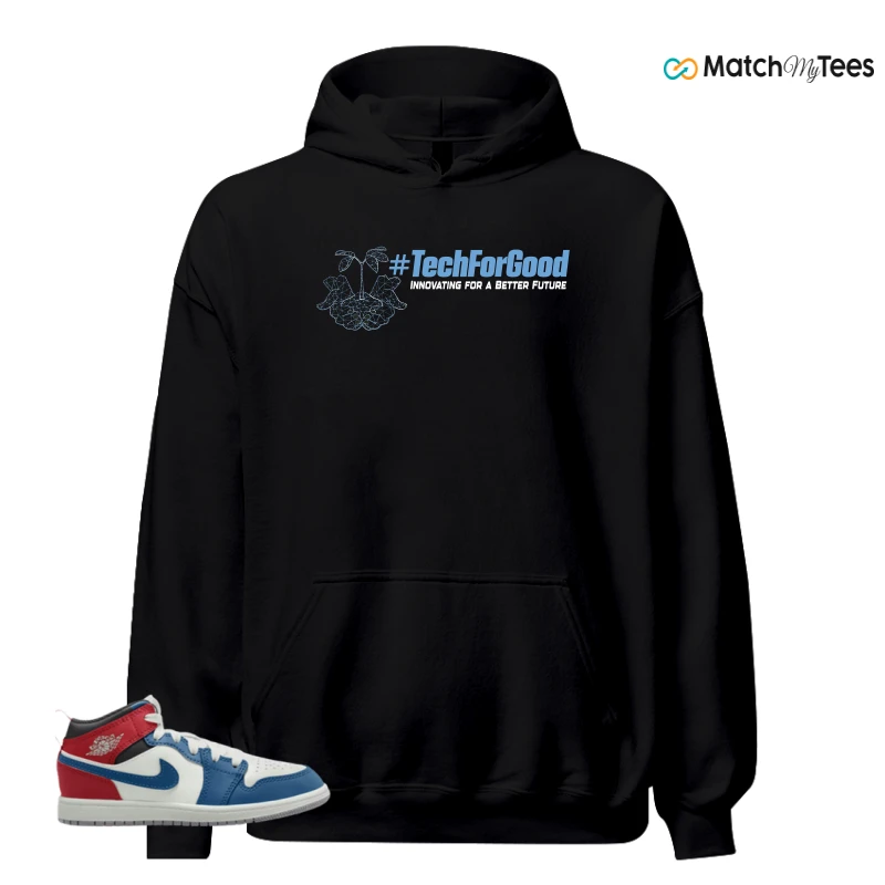 NIKE JORDAN 1 MID TRUE BLUE VARSITY RED (PS) SNEAKER Matching Tees hoodie