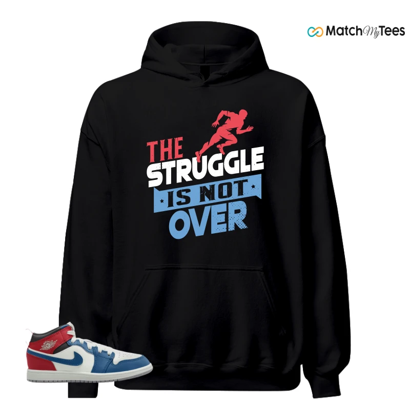 NIKE JORDAN 1 MID TRUE BLUE VARSITY RED (PS) SNEAKER Matching Tees hoodie