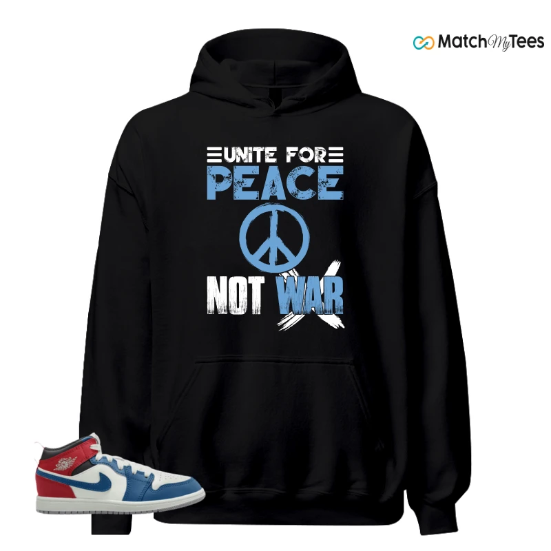 NIKE JORDAN 1 MID TRUE BLUE VARSITY RED (PS) SNEAKER Matching Tees hoodie