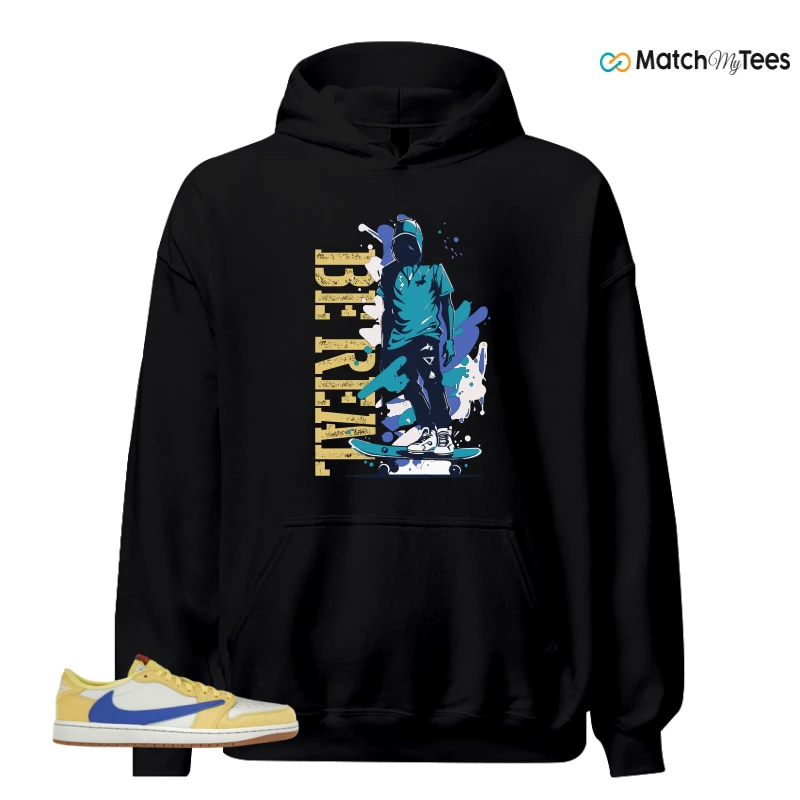 NIKE JORDAN 1 RETRO LOW OG SP TRAVIS SCOTT CANARY (WOMEN'S) SNEAKER Matching Tees hoodie