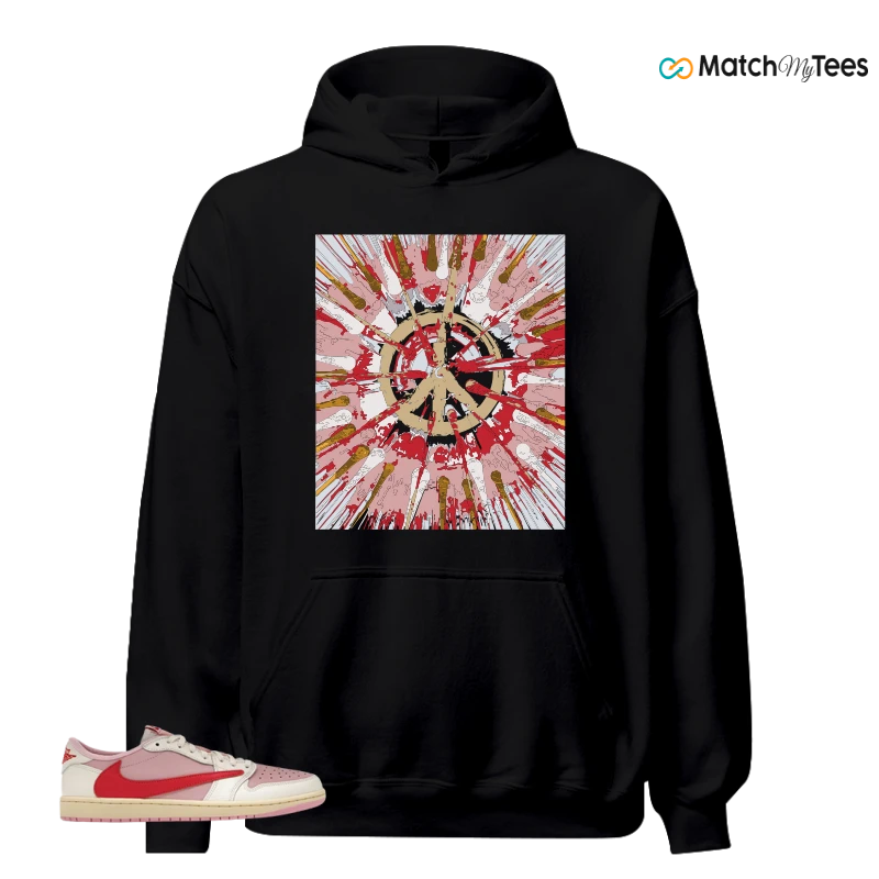 NIKE JORDAN 1 RETRO LOW OG SP TRAVIS SCOTT SAIL TROPICAL PINK SNEAKER/SAIL/TROPICAL PINK/SHY PINK/MUSLIN matching Hoodie