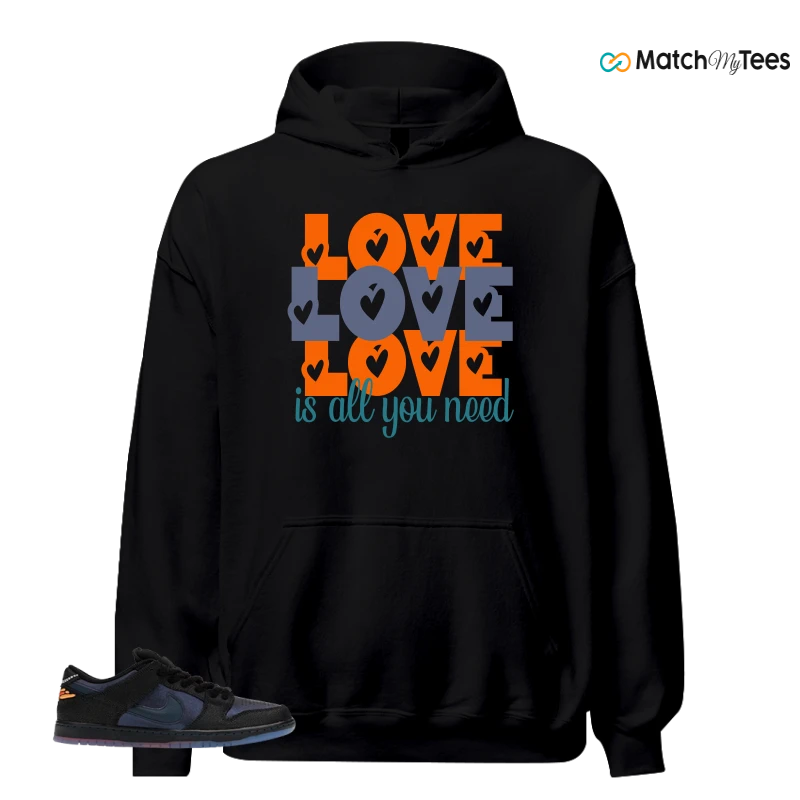 NIKE SB DUNK LOW PRO BLUETILE SKATEBOARDS SNEAKER/BLACK/BLACK-DEEP ORANGE matching Hoodie