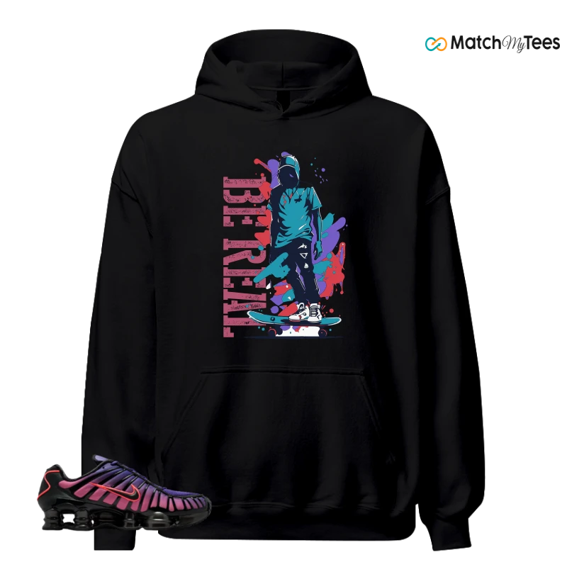 NIKE SHOX TL COURT PURPLE METALLIC BLACK SNEAKER Matching Tees hoodie