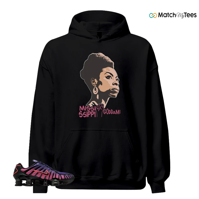 NIKE SHOX TL COURT PURPLE METALLIC BLACK SNEAKER Matching Tees hoodie