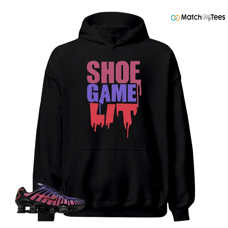 NIKE SHOX TL COURT PURPLE METALLIC BLACK SNEAKER Matching Tees hoodie