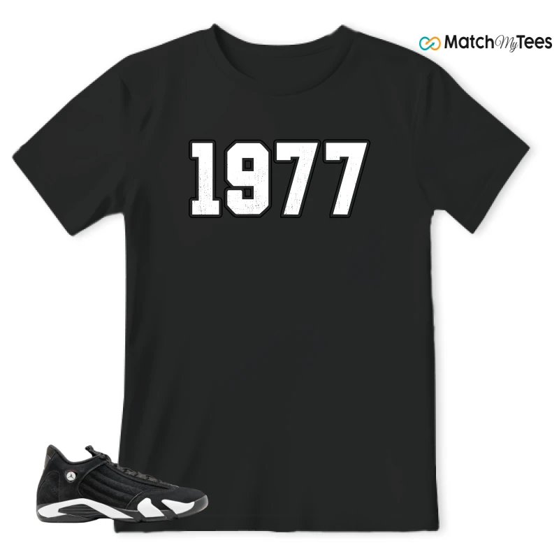 NIKE JORDAN 14 RETRO BLACK WHITE SNEAKER Matching Tees t-shirt