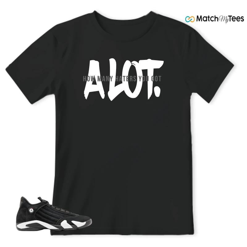 NIKE JORDAN 14 RETRO BLACK WHITE SNEAKER Matching Tees t-shirt