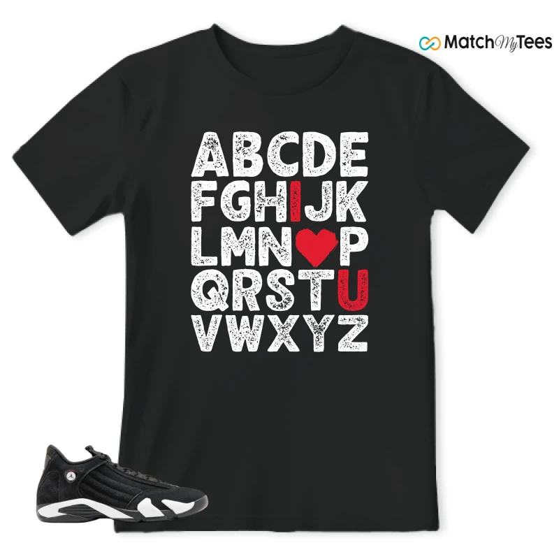 ABC LOVE Black matching T-shirt T-shirt