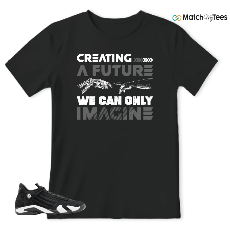 NIKE JORDAN 14 RETRO BLACK WHITE SNEAKER Matching Tees t-shirt