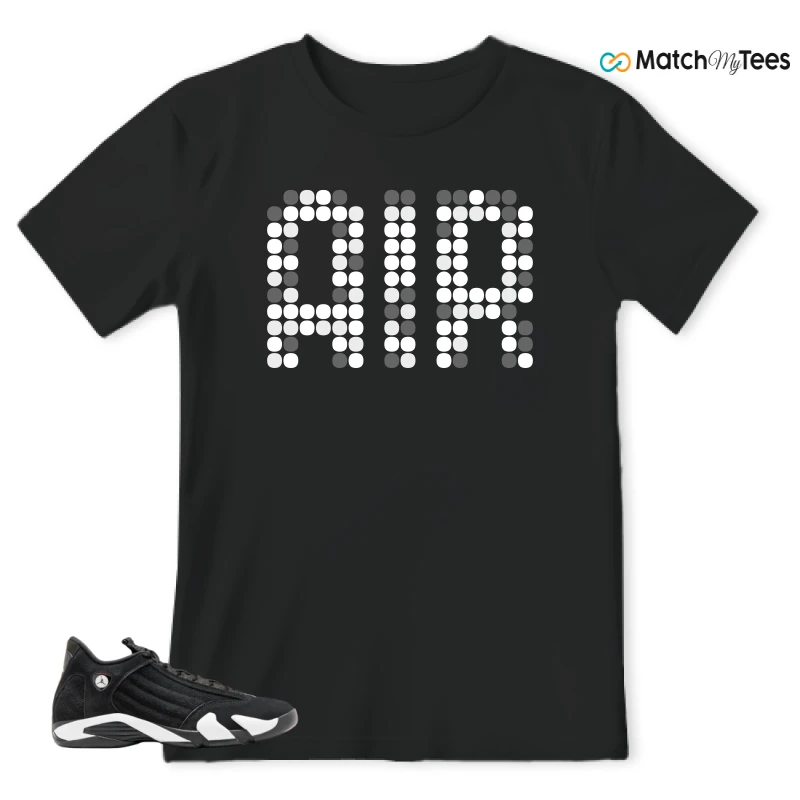 NIKE JORDAN 14 RETRO BLACK WHITE SNEAKER Matching Tees t-shirt