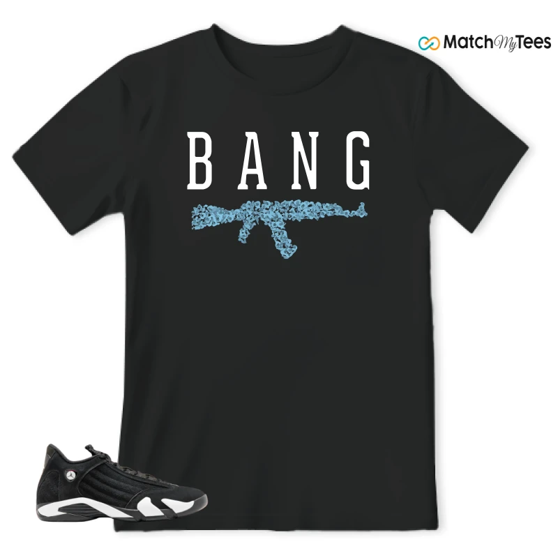 NIKE JORDAN 14 RETRO BLACK WHITE SNEAKER Matching Tees t-shirt