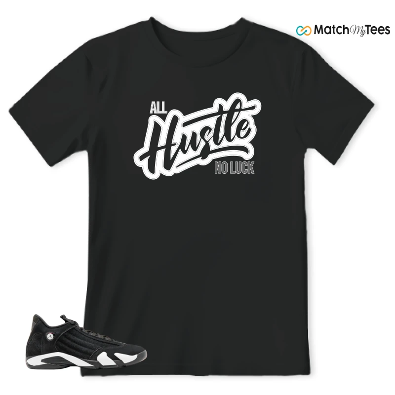 NIKE JORDAN 14 RETRO BLACK WHITE SNEAKER Matching Tees t-shirt