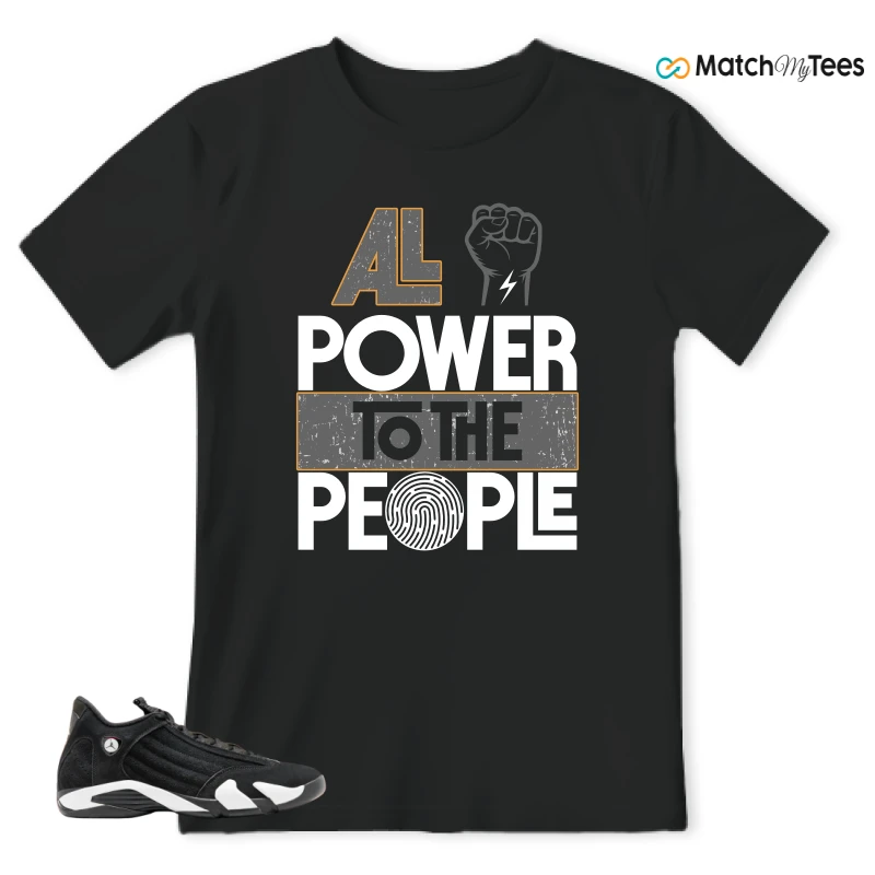 NIKE JORDAN 14 RETRO BLACK WHITE SNEAKER Matching Tees t-shirt