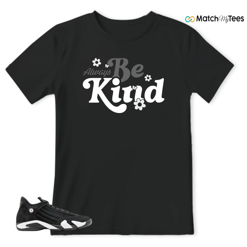 NIKE JORDAN 14 RETRO BLACK WHITE SNEAKER Matching Tees t-shirt