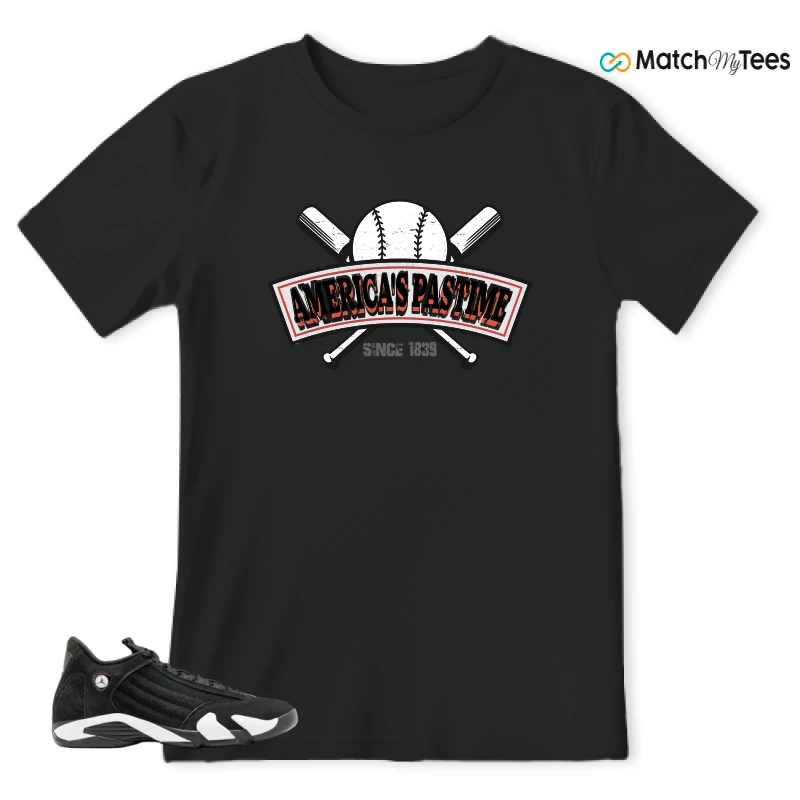 NIKE JORDAN 14 RETRO BLACK WHITE SNEAKER Matching Tees t-shirt