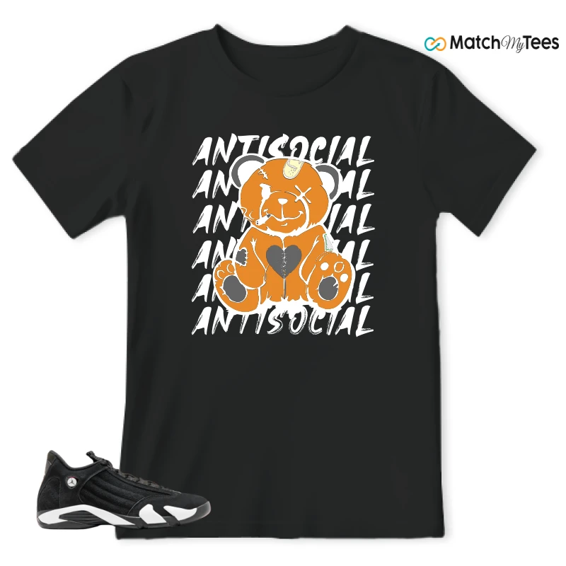 NIKE JORDAN 14 RETRO BLACK WHITE SNEAKER Matching Tees t-shirt