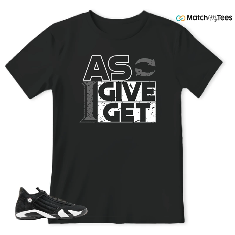 NIKE JORDAN 14 RETRO BLACK WHITE SNEAKER Matching Tees t-shirt