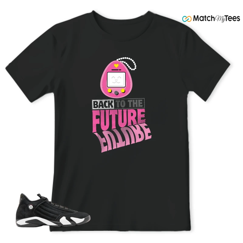 NIKE JORDAN 14 RETRO BLACK WHITE SNEAKER Matching Tees t-shirt