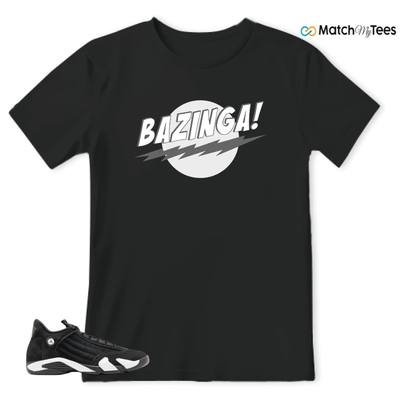 NIKE JORDAN 14 RETRO BLACK WHITE SNEAKER Matching Tees t-shirt