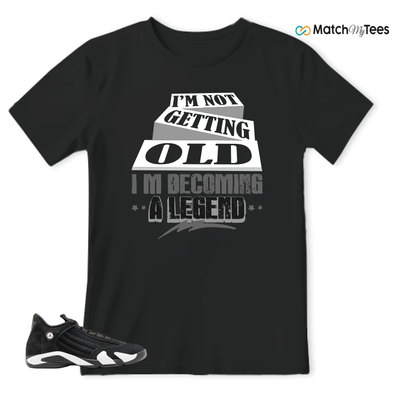 NIKE JORDAN 14 RETRO BLACK WHITE SNEAKER Matching Tees t-shirt