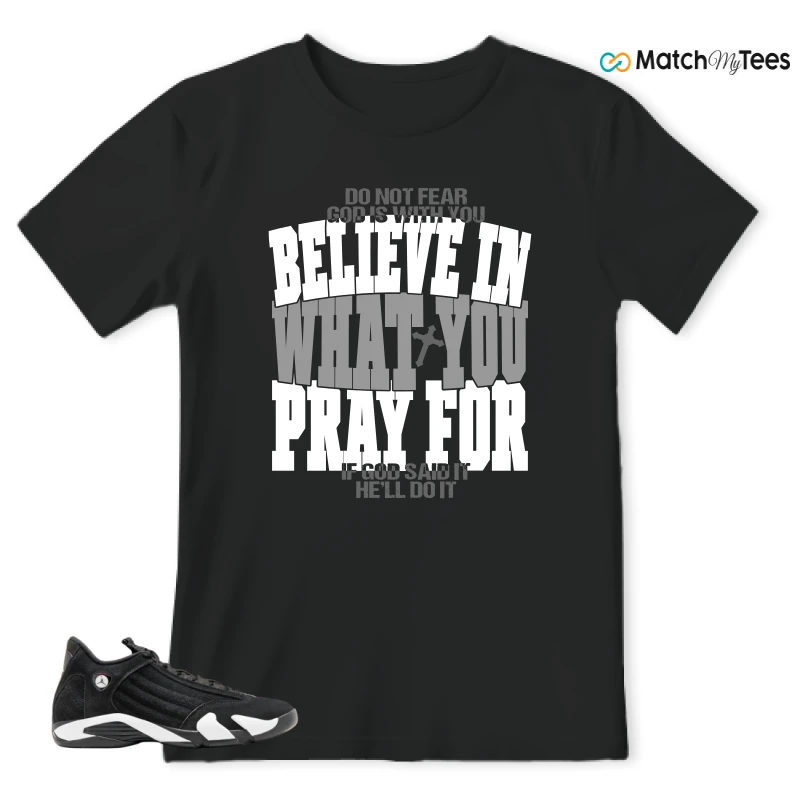 NIKE JORDAN 14 RETRO BLACK WHITE SNEAKER Matching Tees t-shirt