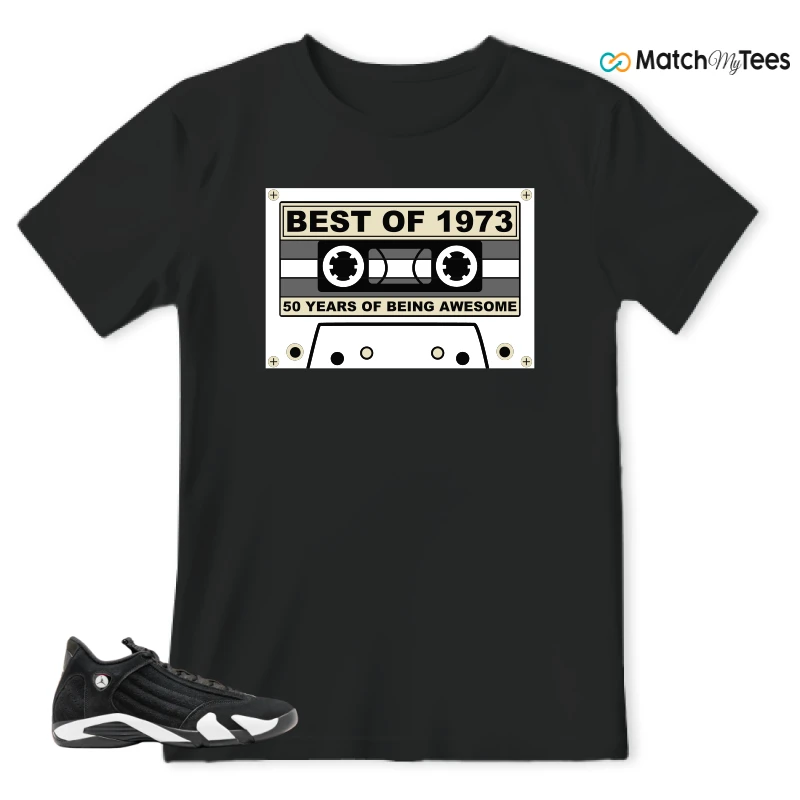 NIKE JORDAN 14 RETRO BLACK WHITE SNEAKER Matching Tees t-shirt