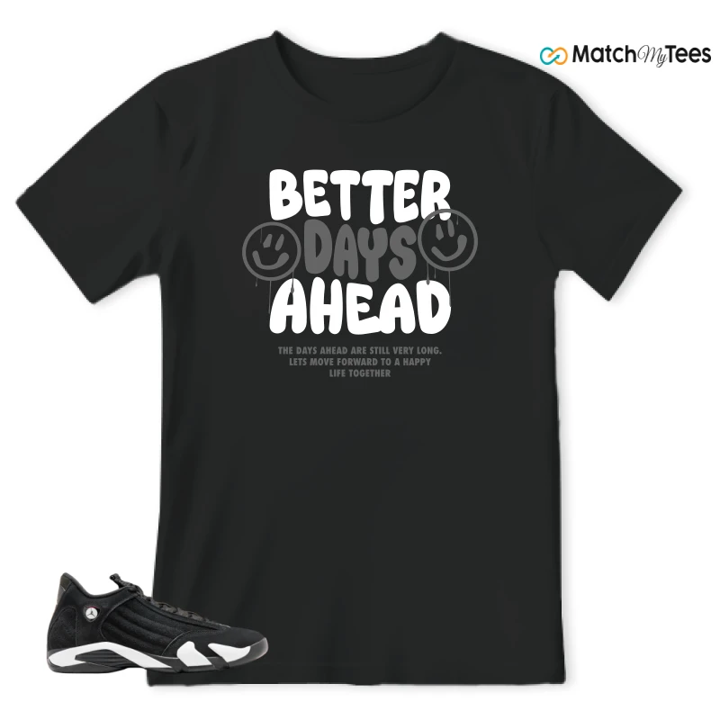 NIKE JORDAN 14 RETRO BLACK WHITE SNEAKER Matching Tees t-shirt