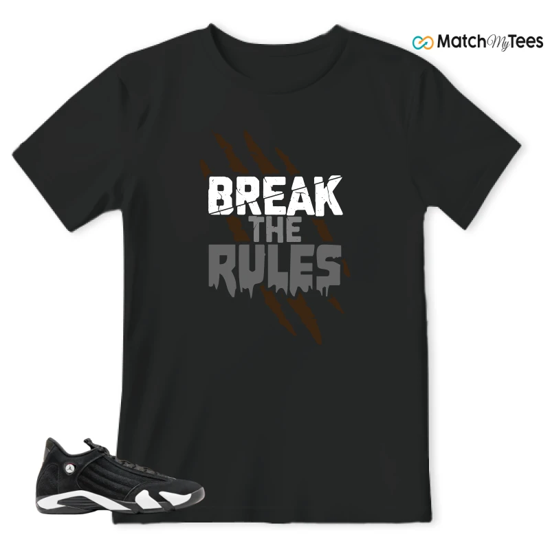 NIKE JORDAN 14 RETRO BLACK WHITE SNEAKER Matching Tees t-shirt