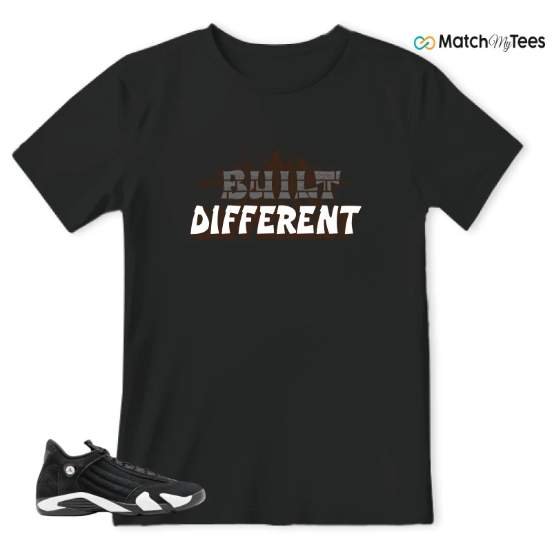 NIKE JORDAN 14 RETRO BLACK WHITE SNEAKER Matching Tees t-shirt