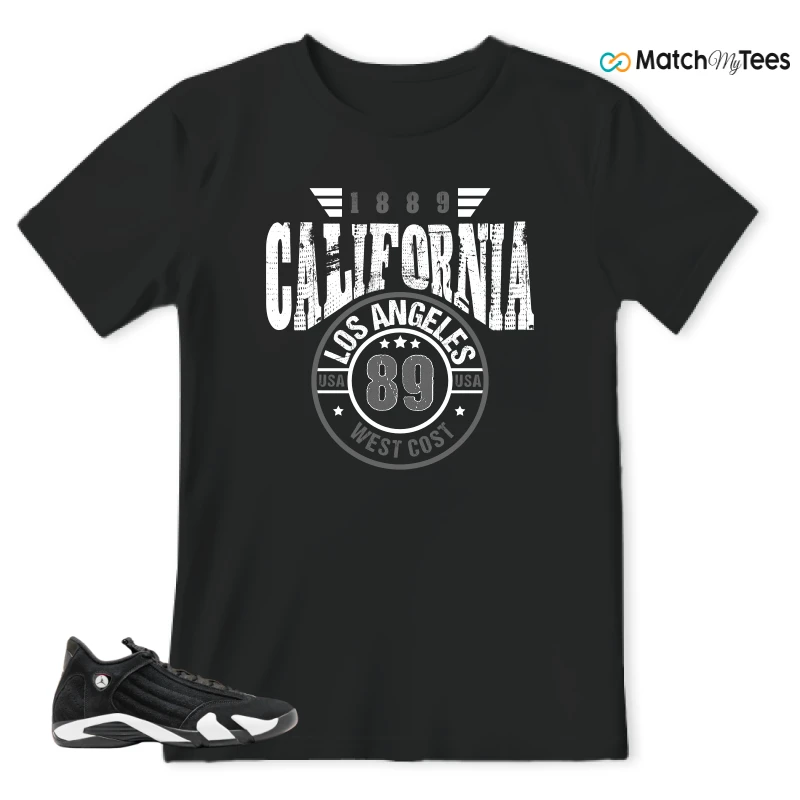 NIKE JORDAN 14 RETRO BLACK WHITE SNEAKER Matching Tees t-shirt