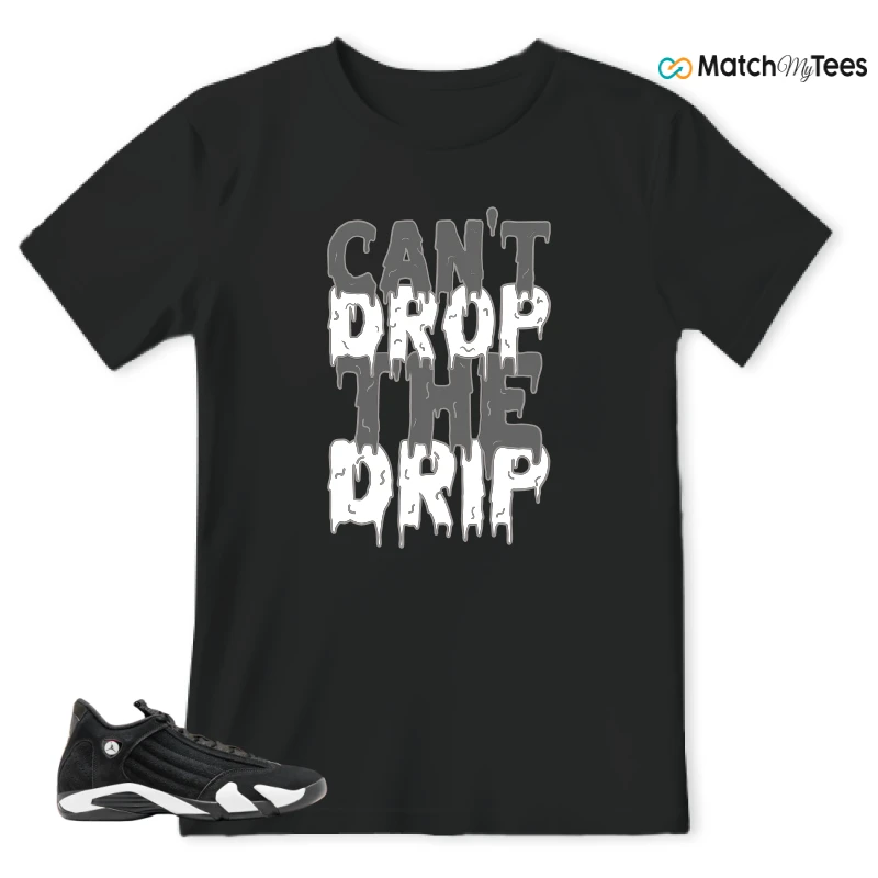 NIKE JORDAN 14 RETRO BLACK WHITE SNEAKER Matching Tees t-shirt