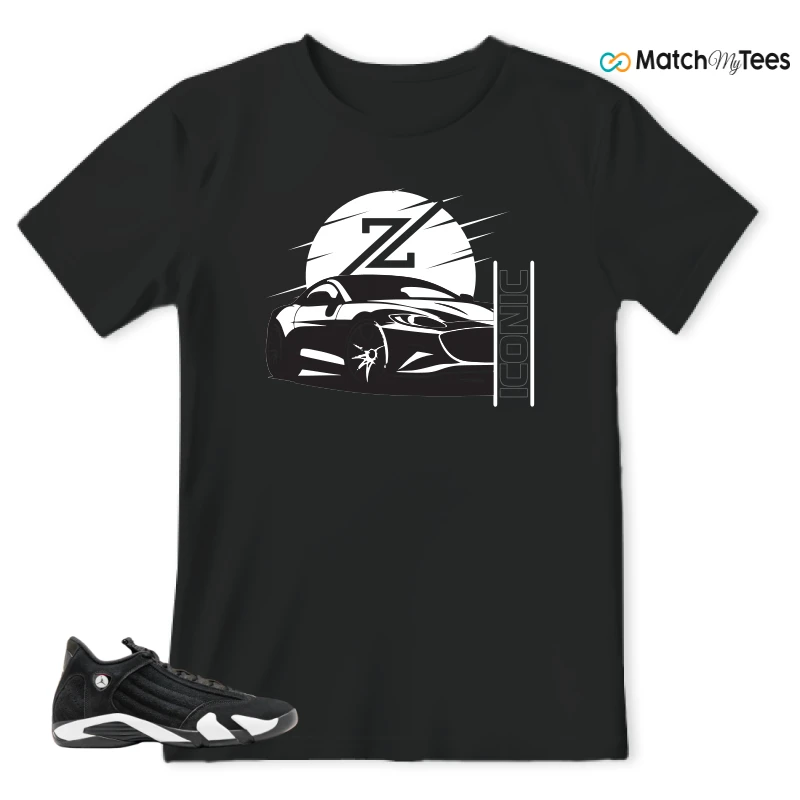 NIKE JORDAN 14 RETRO BLACK WHITE SNEAKER Matching Tees t-shirt