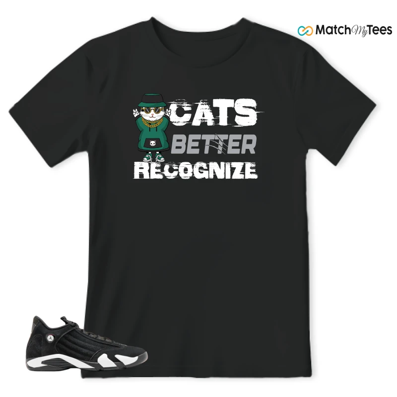 NIKE JORDAN 14 RETRO BLACK WHITE SNEAKER Matching Tees t-shirt