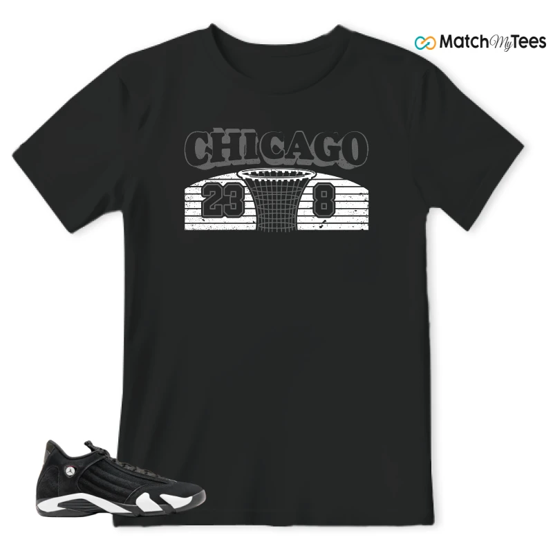 NIKE JORDAN 14 RETRO BLACK WHITE SNEAKER Matching Tees t-shirt