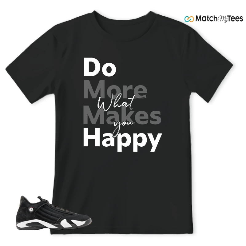 NIKE JORDAN 14 RETRO BLACK WHITE SNEAKER Matching Tees t-shirt