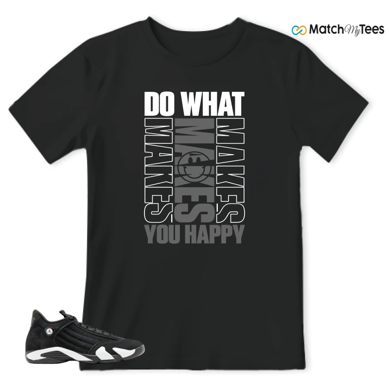 NIKE JORDAN 14 RETRO BLACK WHITE SNEAKER Matching Tees t-shirt