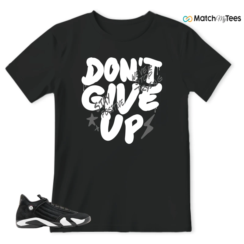 NIKE JORDAN 14 RETRO BLACK WHITE SNEAKER Matching Tees t-shirt