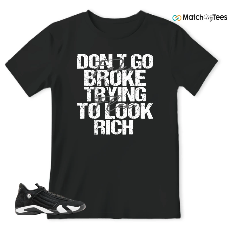 NIKE JORDAN 14 RETRO BLACK WHITE SNEAKER Matching Tees t-shirt