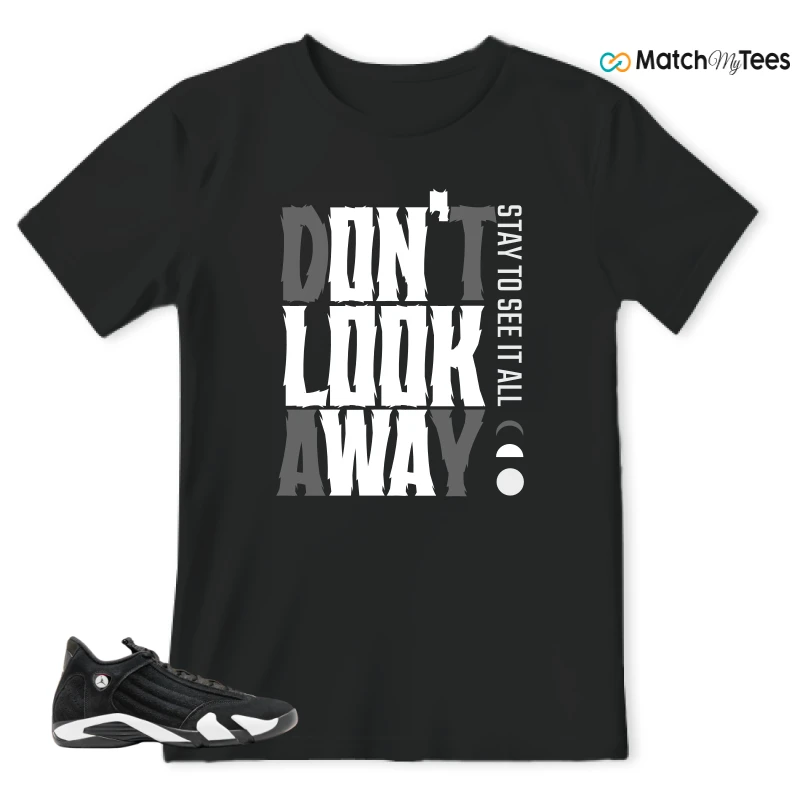 NIKE JORDAN 14 RETRO BLACK WHITE SNEAKER Matching Tees t-shirt